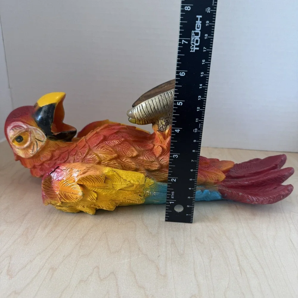 Decorative Drunk Parrot Wine Bottle Holder Caddy Display Multicolor Wood